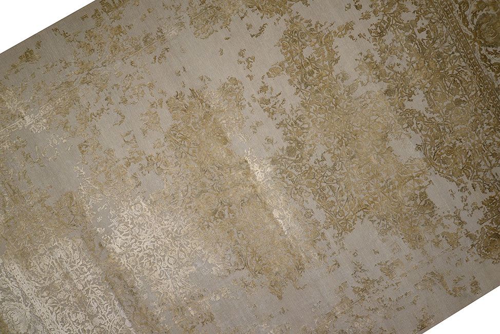 Индийский ковер SHABBY CLASSIC из шелка и шерсти Прямоугольный 427x305cm фото крупным планом