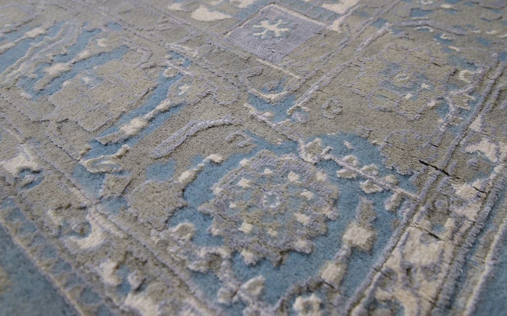 Индийский ковер ARTEFACT из шелка и шерсти Прямоугольный 237x160cm фото крупным планом