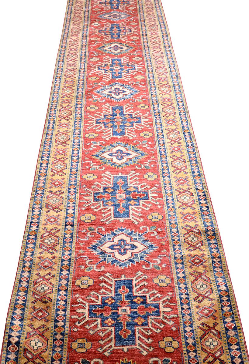 Шерстяной ковер ручной вязки KAZAKH, размер 348x78cm изображение