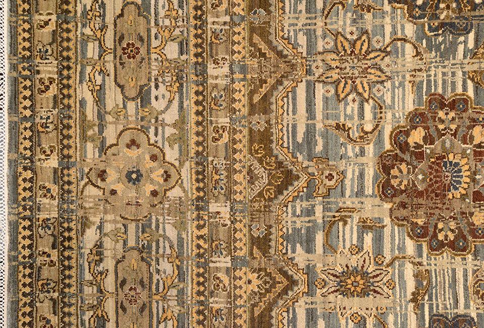 Индийский ковер Ковер "Артефакт" шерстяной Прямоугольный 361x277cm фото крупным планом