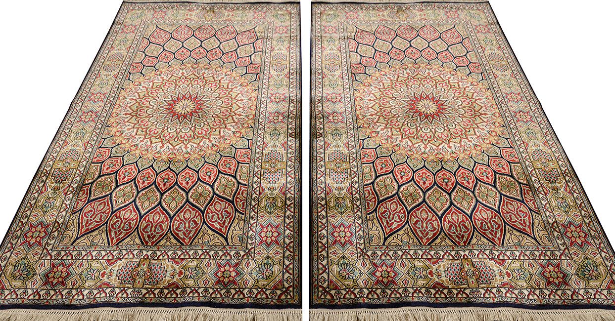 Шелковый ковер ручной вязки GOMBAD, размер 116x77cm изображение