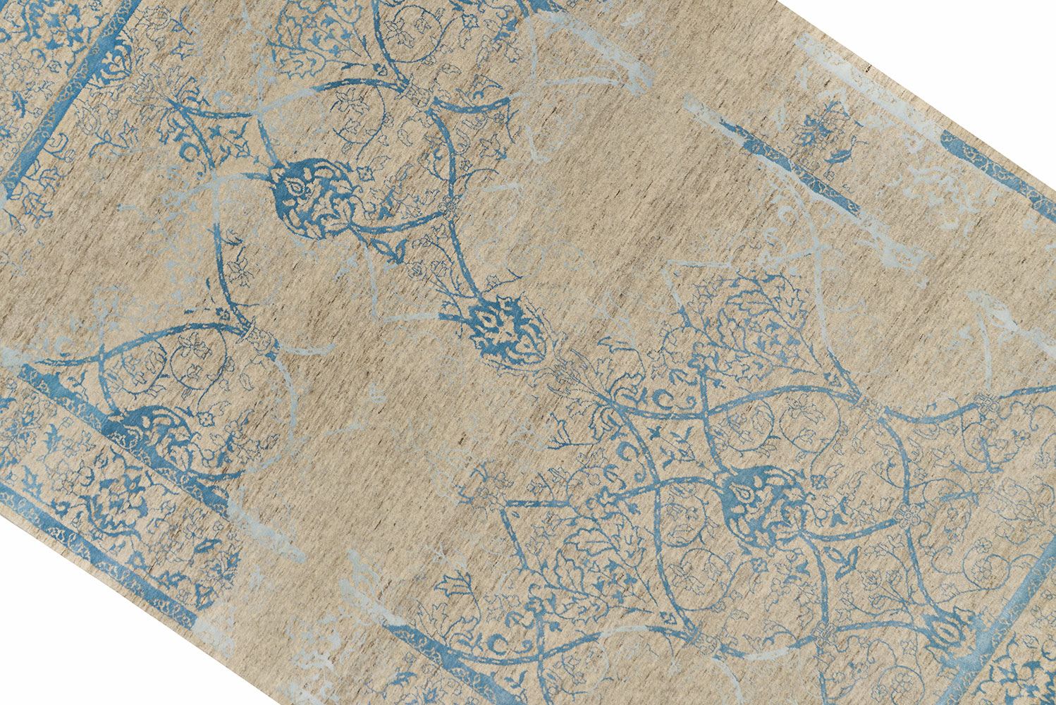 Индийский ковер SHABBY CLASSIC из шелка и шерсти Прямоугольный 305x199cm фото крупным планом