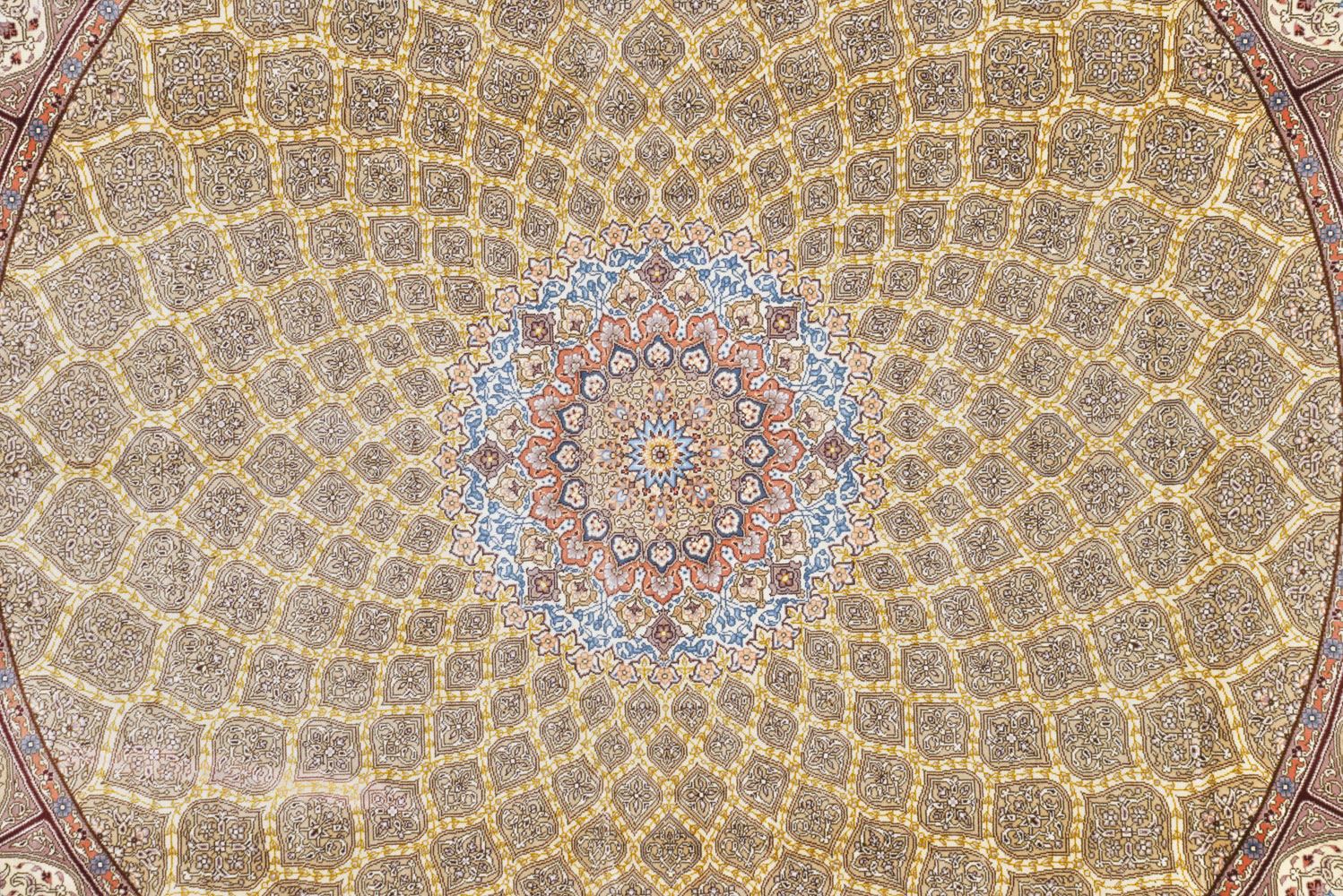 Шелковый ковер ручной вязки GOMBAD, размер 210x207cm изображение