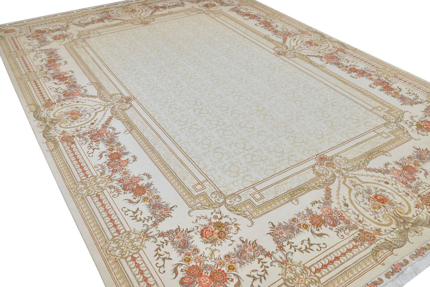 Турецкий ковер AUBUSSON из шелка и шерсти Прямоугольный 434x300cm фото крупным планом