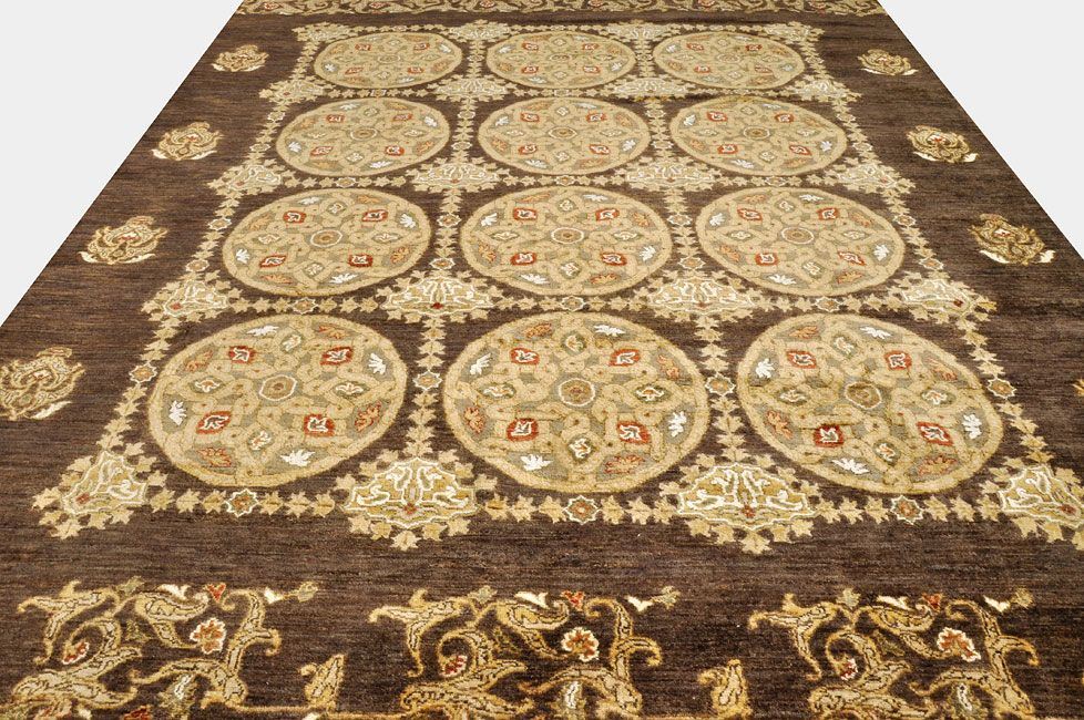 Пакистанский ковер Ковер "Салтани" шерстяной Прямоугольный 251x210cm фото крупным планом