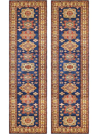 Шерстяной Кавказский ковер Kazakh №1543 252x75cm