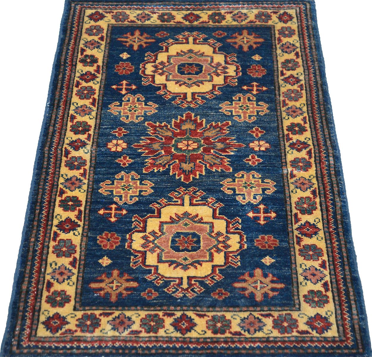 Шерстяной ковер ручной вязки KAZAKH, размер 105x62cm изображение