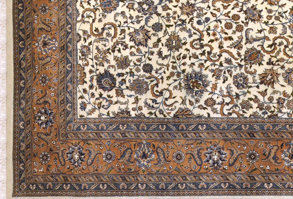Индийский ковер KASHAN шерстяной Прямоугольный 312x242cm фото крупным планом
