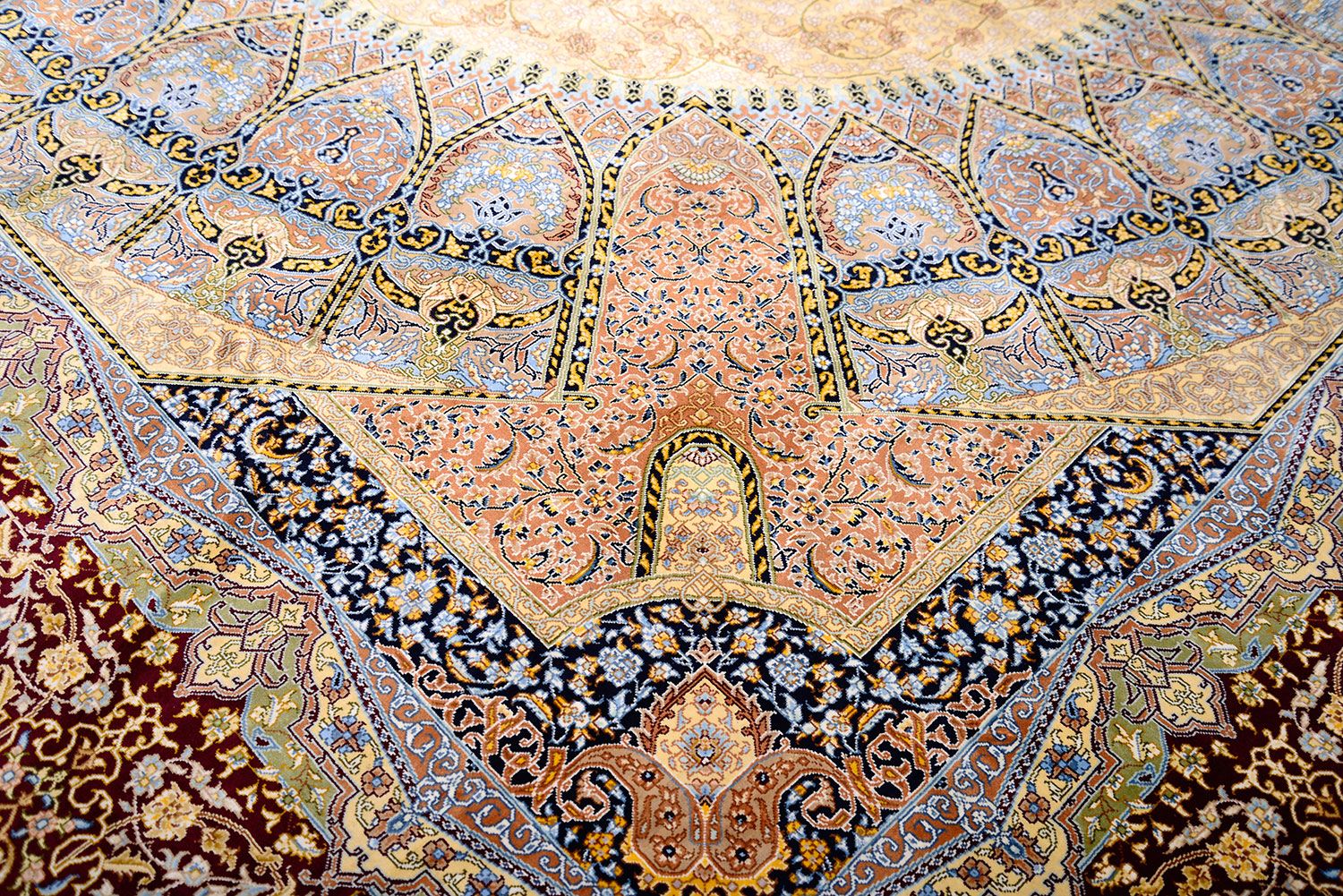 Шелковый ковер ручной вязки HEREKE, размер 446x307cm изображение