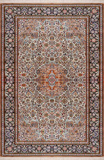 Шелковый Индийский ковер Kashmir №3354 182x120cm