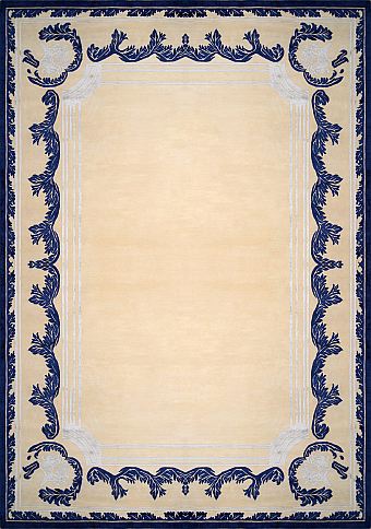 Современный Индийский ковер Baroque Frame №3385 424x307cm из шерсти и шелка в стиле неоклассика