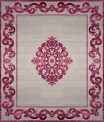 Современный Индийский ковер Baroque №3432 304x245cm из шерсти и шелка в стиле неоклассика