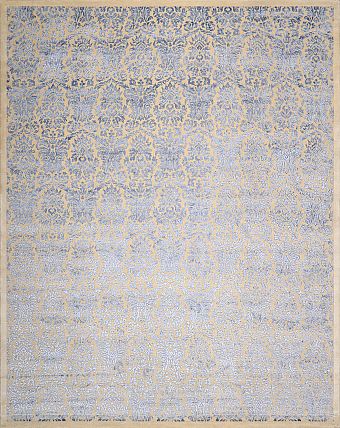 Современный Индийский ковер Damask №3444 304x243cm из шерсти и бамб. шелка в стиле неоклассика