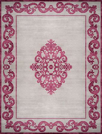 Современный Индийский ковер Baroque №3464 369x276cm из шерсти и шелка в стиле неоклассика
