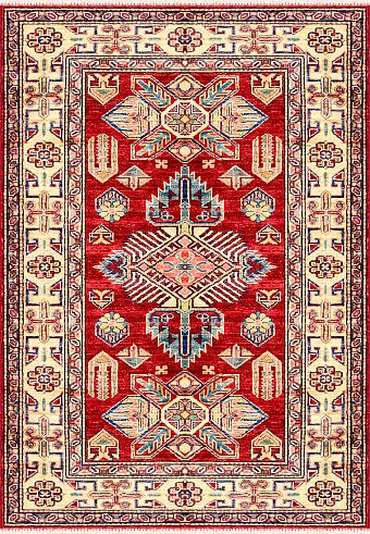 Шерстяной Кавказский ковер Kazakh №3506 140x99cm