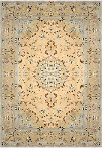 Персидский Tebriz ковер №3511 355x255cm из шелка и шерсти