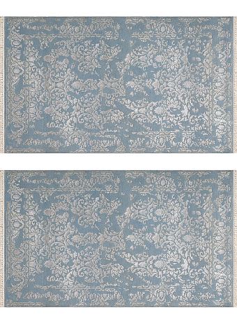 Современный Индийский ковер Shabby Classic №3527 153x90cm из шерсти и бамб. шелка в стиле неоклассика