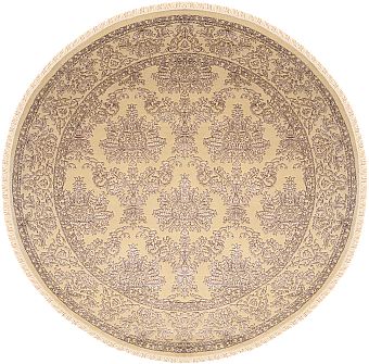 Современный Индийский ковер Damask №2020 202x202cm из шерсти и шелка в стиле неоклассика