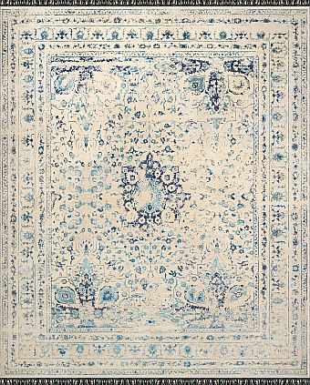 Современный Индийский ковер Shabby Classic №2203 304x248cm из шерсти и шелка в стиле неоклассика