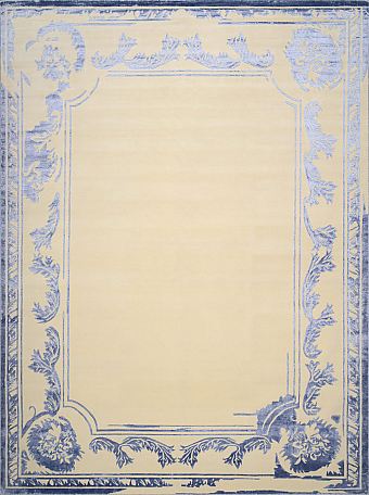 Индийский Baroque Frame ковер №3456 367x274cm из шелка и шерсти
