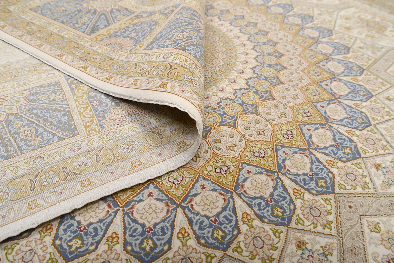Турецкий ковер HEREKE из шелка и шерсти Прямоугольный 300x200cm фото крупным планом