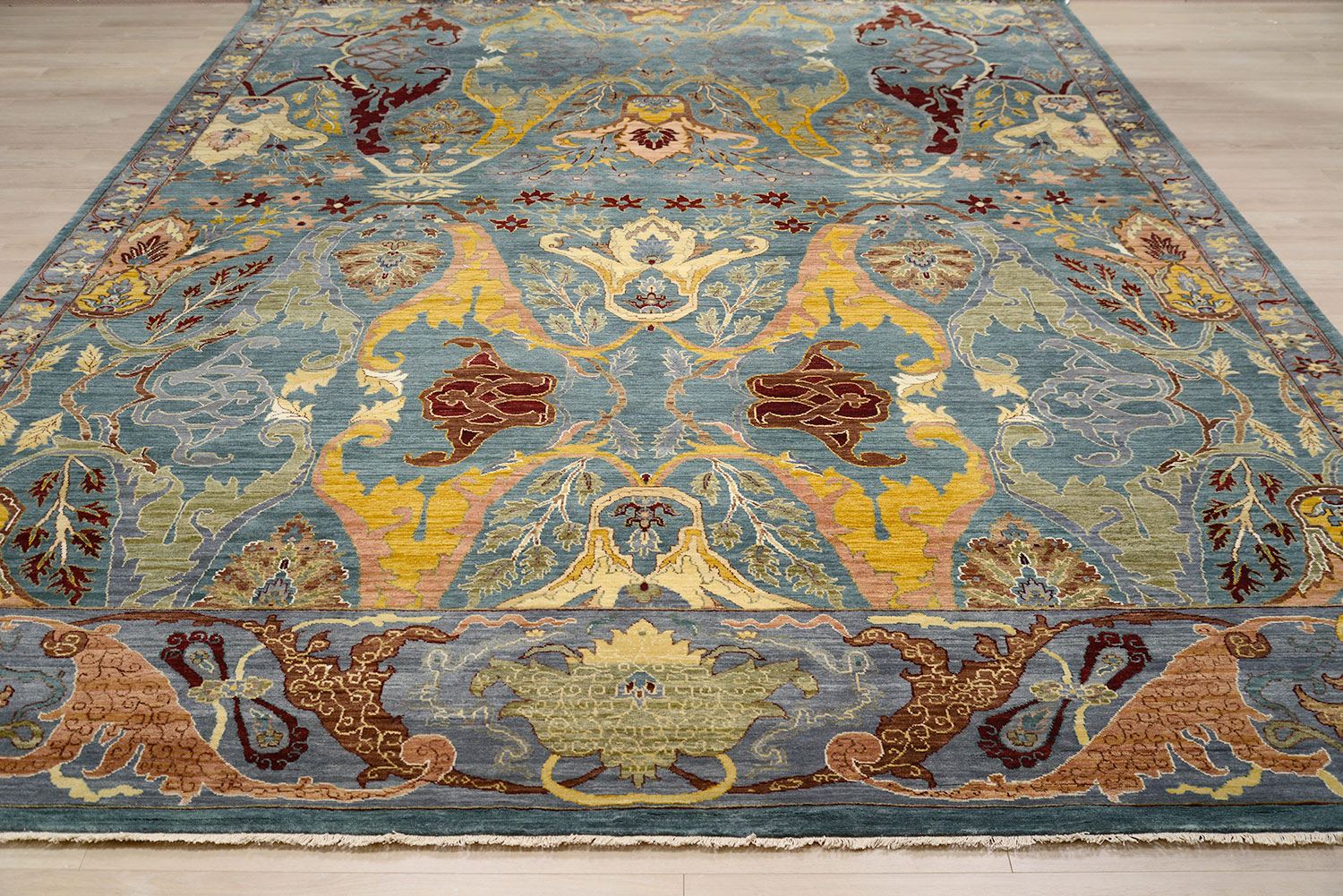 Индийский ковер BIDJAR шерстяной Прямоугольный 426x308cm фото крупным планом