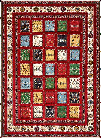 Безворсовый Индийский ковер Sirjan №3666 246x181cm из шерсти