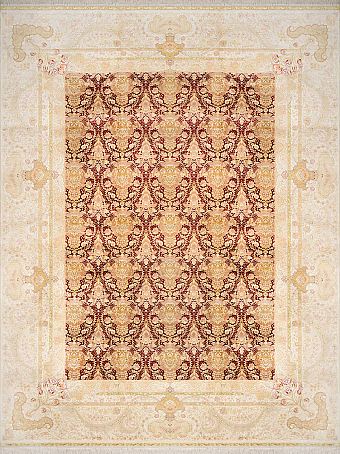 Современный Турецкий ковер Rocaille №1609 374x278cm из шелка в стиле неоклассика