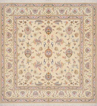 Иранский Tebriz ковер №1919 210x200cm из шелка и шерсти