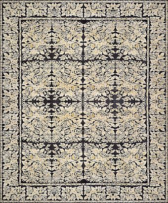 Современный Индийский ковер Jardin №3085 313x262cm из шерсти и шелка в стиле неоклассика