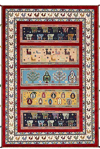Безворсовый Индийский ковер Sirjan №3687 178x124cm из шерсти