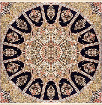 Шелковый Индийский ковер Gombad №2795 255x245cm