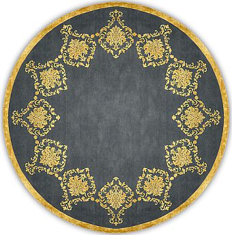 Индийский Damask Frame ковер №3716 300x300cm из шелка и шерсти