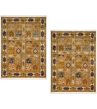 Индийский Paradise Garden ковер №1872 213x156cm из шелка и шерсти