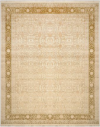 Современный Индийский ковер Rajastan Neo №2156 293x229cm из шерсти и шелка в стиле неоклассика