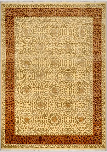 Современный Индийский ковер Renaissance №2093 238x172cm из шерсти и шелка в стиле неоклассика