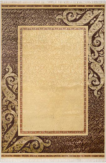 Современный Индийский ковер Lily №1932 245x167cm из шерсти и шелка в стиле неоклассика