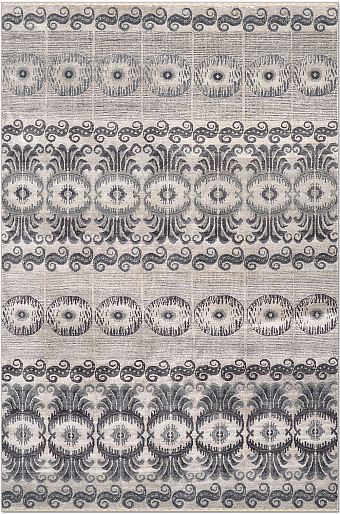 Современный Индийский ковер Ikat №2136 271x180cm из шерсти и шелка в стиле неоклассика