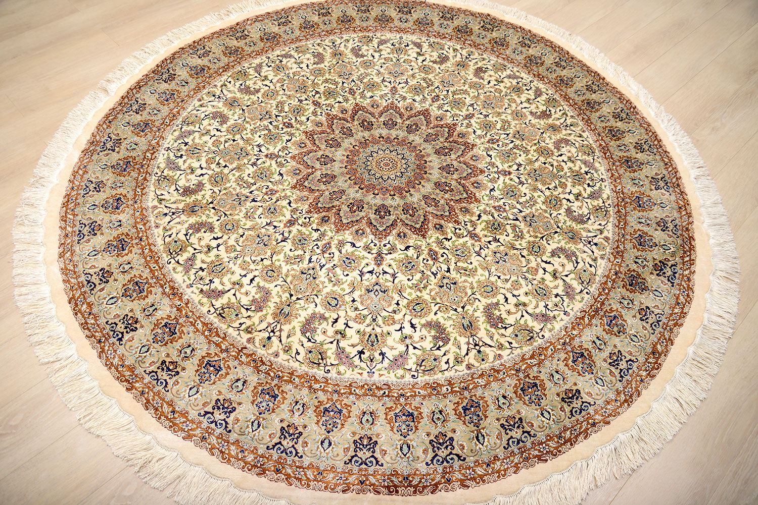 Шелковый ковер ручной вязки QOM, размер 200x200cm изображение