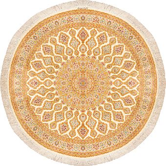 Шелковый Персидский ковер Qom №3783 146x146cm