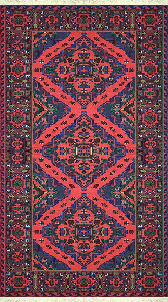 Безворсовый Дагестанский ковер Sumakh №3799 330x190cm из шерсти