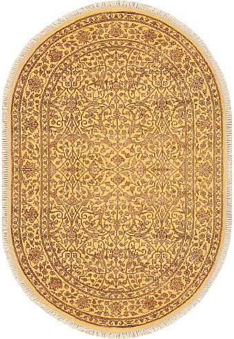 Современный Индийский ковер Renaissance №2124 183x123cm из шерсти и шелка в стиле неоклассика