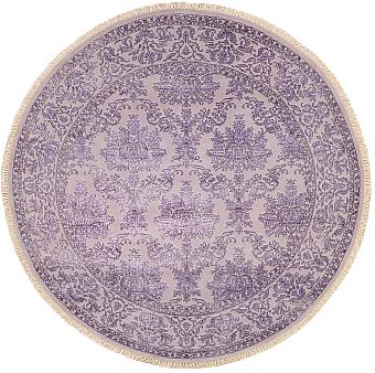Современный Индийский ковер Damask №2078 202x202cm из шерсти и шелка в стиле неоклассика