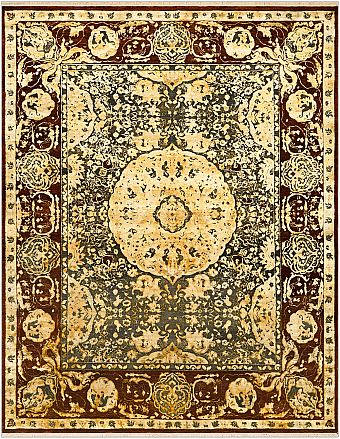 Современный Индийский ковер Bengal №2088 311x245cm из шерсти и шелка в стиле неоклассика