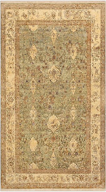 Современный Индийский ковер Manipur №2520 325x183cm из шерсти в стиле неоклассика