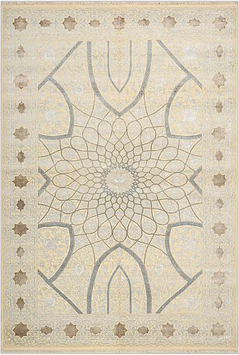 Современный Индийский ковер Gombad Neo №2534 305x206cm из шерсти и шелка в стиле неоклассика