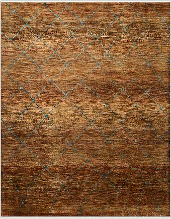 Индийский Tanjer ковер №2877 305x246cm из шелка и шерсти