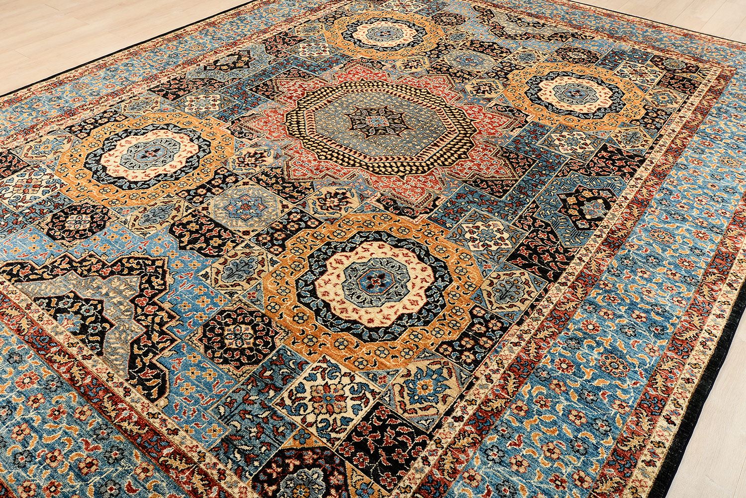 Пакистанский ковер MAMLUK шерстяной Прямоугольный 341x283cm фото крупным планом