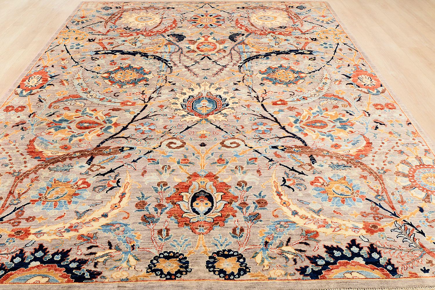Пакистанский ковер SAFAVID шерстяной Прямоугольный 298x244cm фото крупным планом