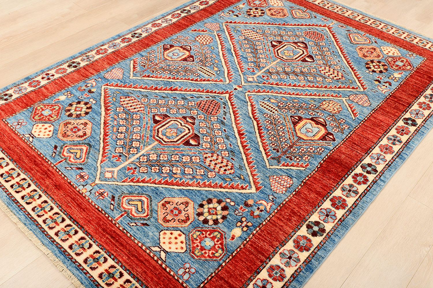 Шерстяной ковер ручной вязки KAZAKH, размер 218x156cm изображение